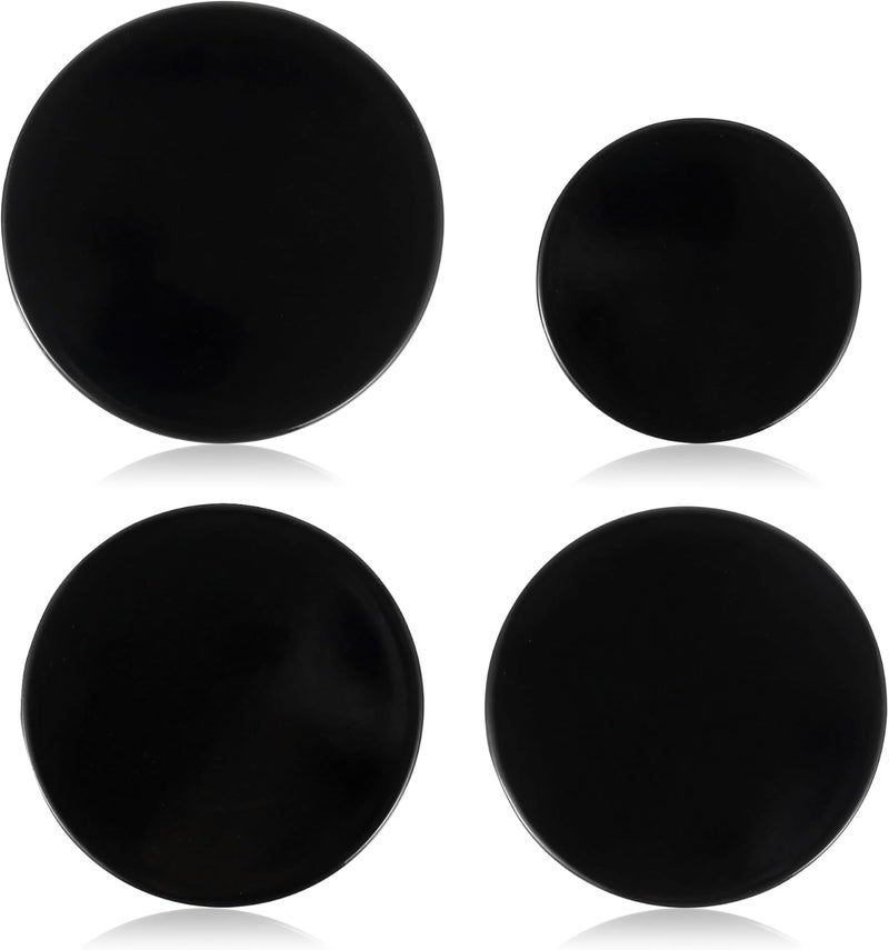 senkap Upgraded Surface Burner Caps Set Replacement for GE Gas Range/Stove/Oven,wb29k10009-1 Small Cap-2.6 inches wb29k10001-2 Medium Caps-3.2 inches wb29k10006-1 Large Cap-3.5 inches,Shiny Black(4PCS) - Image 1
